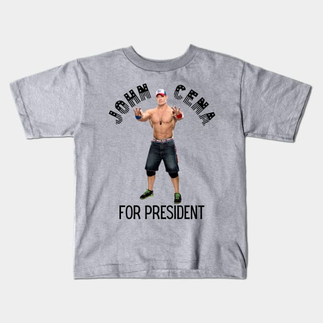 John Cena For President Kids T-Shirt by Tiger Mountain Design Co.